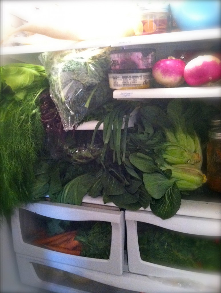 Fridge full of produce