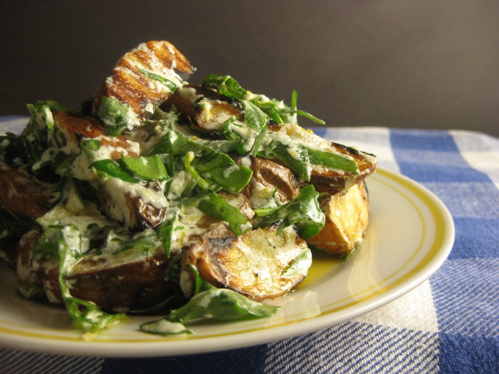 Grilled Potatoes Greens